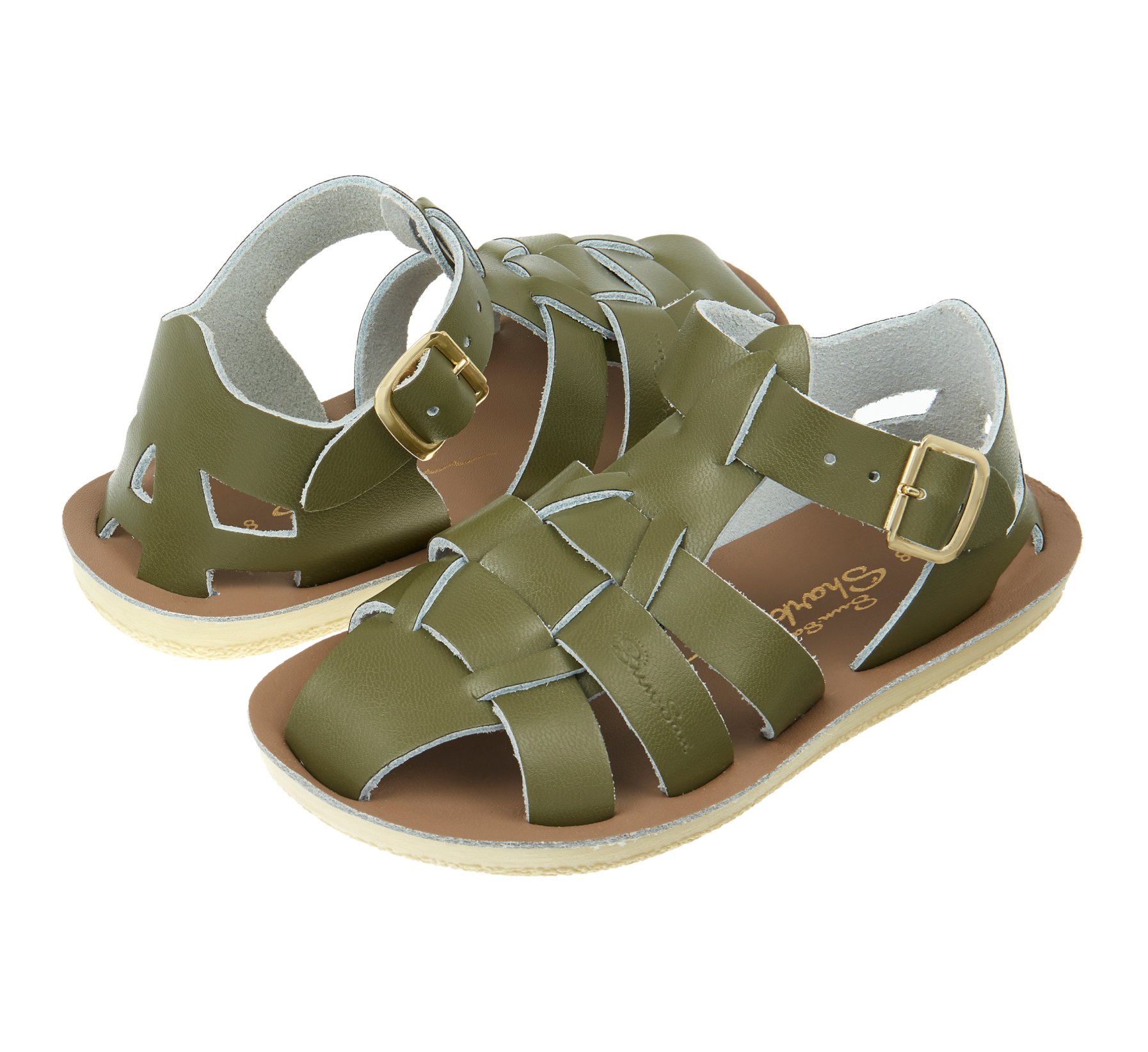 Shark Olive Kids Sandals - Salt Water Sandals