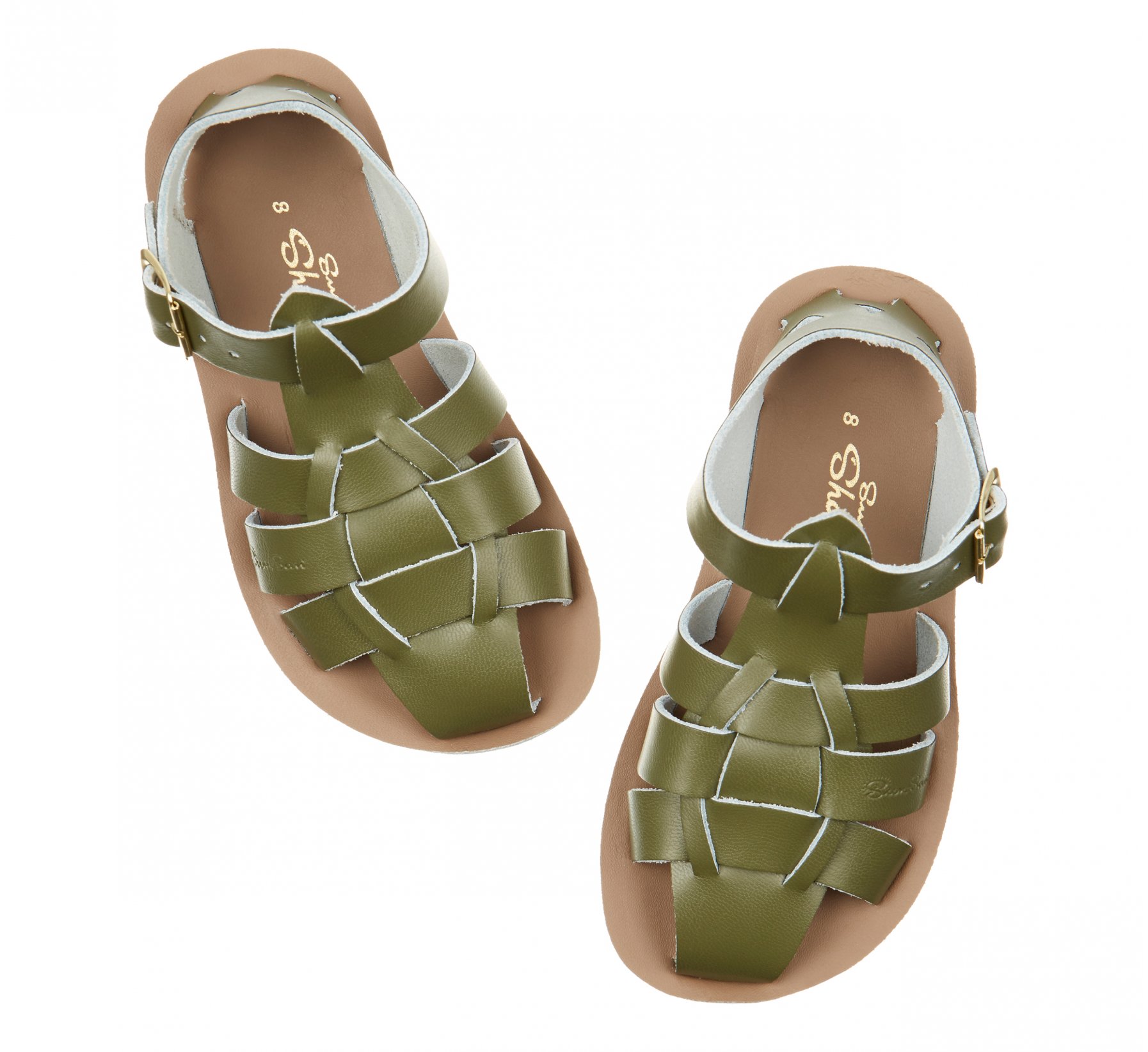 Shark Olive Kids Sandals - Salt Water Sandals